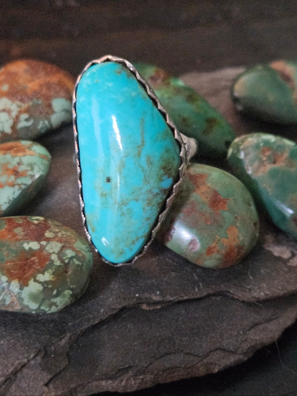 Vintage Navajo Turquoise Henry Spencer Ring - Picture 6 of 8